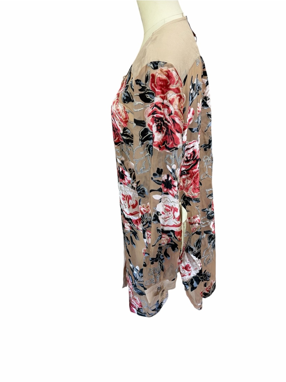 Aratta Silent Journey floral‎ button front burnout tunic size medium, new - Picture 3 of 7
